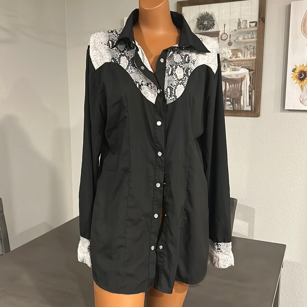 Snakeskin Button Down - image 1